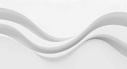Fototapeta premium Abstract minimal background of white flowing waves