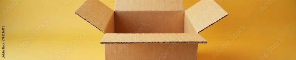 Canvas Prints a large empty cardboard box with flaps closed, void, packaging