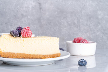 Cheesecake portion slice on plate