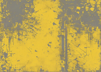 A vibrant abstract background featuring a blend of yellow and gray splatters, displaying an artful mix of textures and patterns.