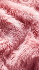 Fototapeta premium Soft pink fluffy textured fabric close-up with fur-like pattern and gentle details in natural light