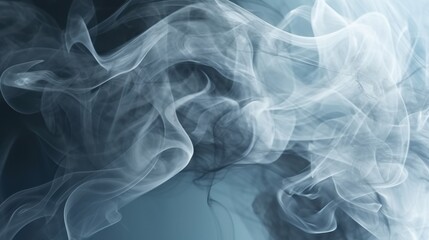 Ethereal abstract smoke swirls in airy blue atmosphere