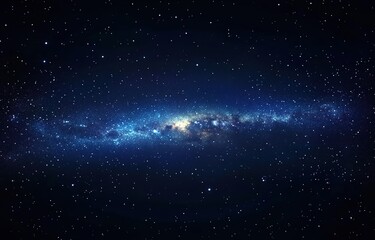 Obraz premium A dark blue night sky with stars, the Milky Way, and distant galaxies