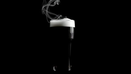 mug of beer on dark background. Generative AI