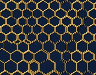 Luxury Gold Honeycomb Pattern, Geometric Hexagon Background, Abstract 3D Texture