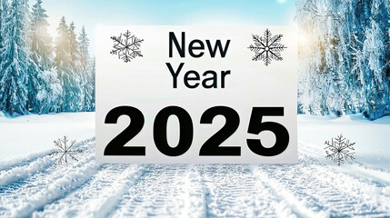 Word START 2025 introduces the concept of the New Year 2025. New Year Celebration Countdown to the Year 2025 in Winter