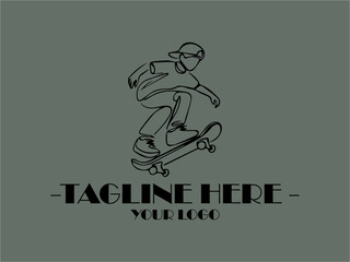 Skater performing skateboard trick, suitable Suitable background illustration vector  for sports magazines, skateboarding websites, and social media posts showcasing extreme sports lifestyle