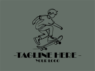 Skater performing skateboard trick, suitable Suitable background illustration vector  for sports magazines, skateboarding websites, and social media posts showcasing extreme sports lifestyle