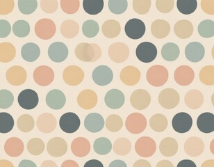Seamless Pastel Polka Dot Pattern: Soft, Neutral Circles Background Texture for Textile, Fabric, and Wallpaper Design
