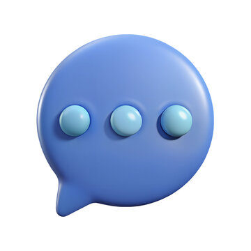 3d chat bubble with dots icon illustration. Dialogue symbol Background isolated. Plastic style icon