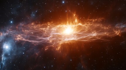 Fototapeta premium Celestial Nebula Cosmic Energy Burst in Space