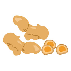 Turmeric Tamarind herb illustration kunyit