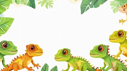 Obraz premium World Lizard Day: stylish minimalistic background with lizards