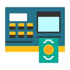 ATM Flat Style Icon