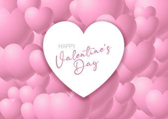 Valentines Day background with a heart shape on a hearts pattern design