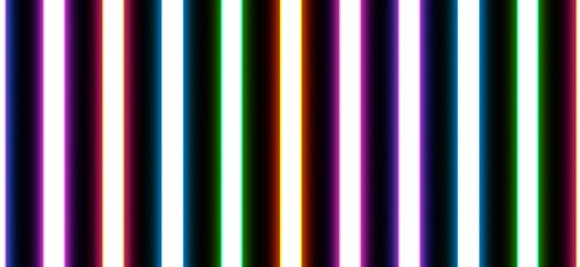 Glowing neon stripped straight lines on black background