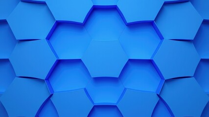 Geometric Blue Hexagon Honeycomb Pattern