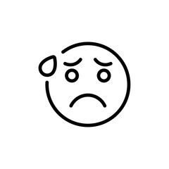 Anxious emoji icon Thin vector set