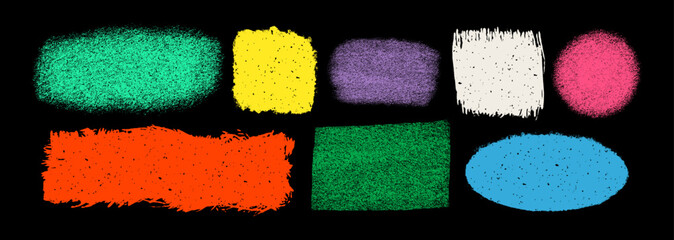 shape set with rough rustic texture. Grunge style square figures with ripped border. Hand drawn vintage badges, banners and other forms with textures and patterns. Hand-drawn infographic Vector