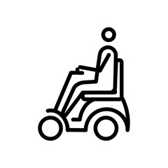Automatic wheelchair icon Thin vector set
