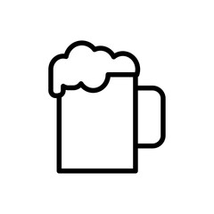 Beer mug icon Thin vector set