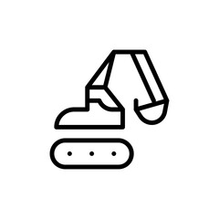 Bulldozer icon Thin vector set