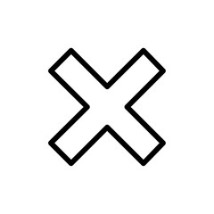 Cross mark icon Thin vector set
