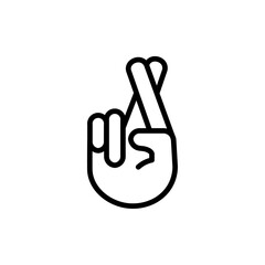 Crossed fingers icon Thin vector set