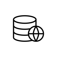 Database network icon Thin vector set