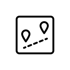 Distance icon Thin vector set