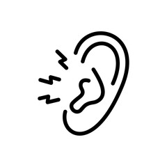 Earache icon Thin vector set