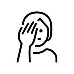 Facepalming icon Thin vector set