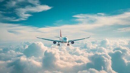 Fototapeta premium Airplane Soaring Above a Sea of Clouds