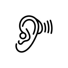 Hearing aid icon Thin vector set