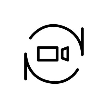 Invert camera icon Thin vector set