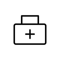 Obraz premium Medical box icon Thin vector set