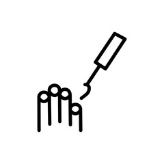 Nail polish icon Thin vector set