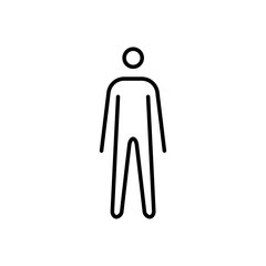 Person standing icon Thin vector set