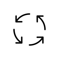 Rotation icon Thin vector set