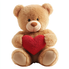 Obraz premium teddy bear with heart isolated