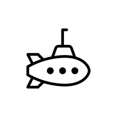Submarine icon Thin vector set
