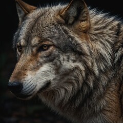 Fototapeta premium A wolf is a large, carnivorous mammal belonging to the family Canidae and scientifically known as Canis lupus. Wolves are apex predators and are known for their strength, intelligence,.