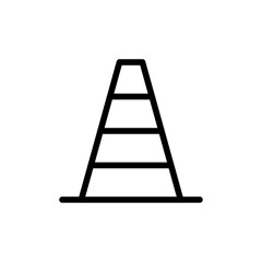 Traffic cone icon Thin vector set