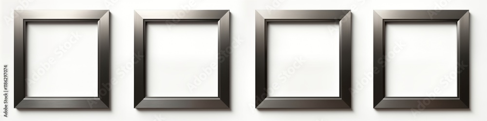 Leinwandbilder modern minimalist metal chrome square frame for photos. empty frame for picture. stylish, blank fram