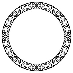 Vintage frame border ornament vector. Ethnic seamless round pattern. Mandala Floral Baroque. Classic antique ornate element. Decorative border for frame, textile, fabric, rug, tattoo, ceramic.