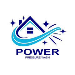 Professional pressure washing house logo design