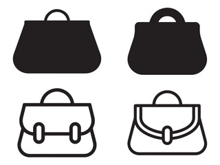 Handbag silhouette icon set vector art 