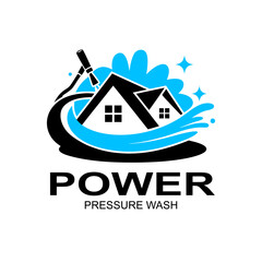 Professional pressure washing house logo design