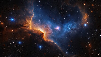 Cosmic Abstract Background - Nebula, Stars, Galaxy, Space, Universe, Astronomy, Cosmos, Celestial, Interstellar, Science Illustration