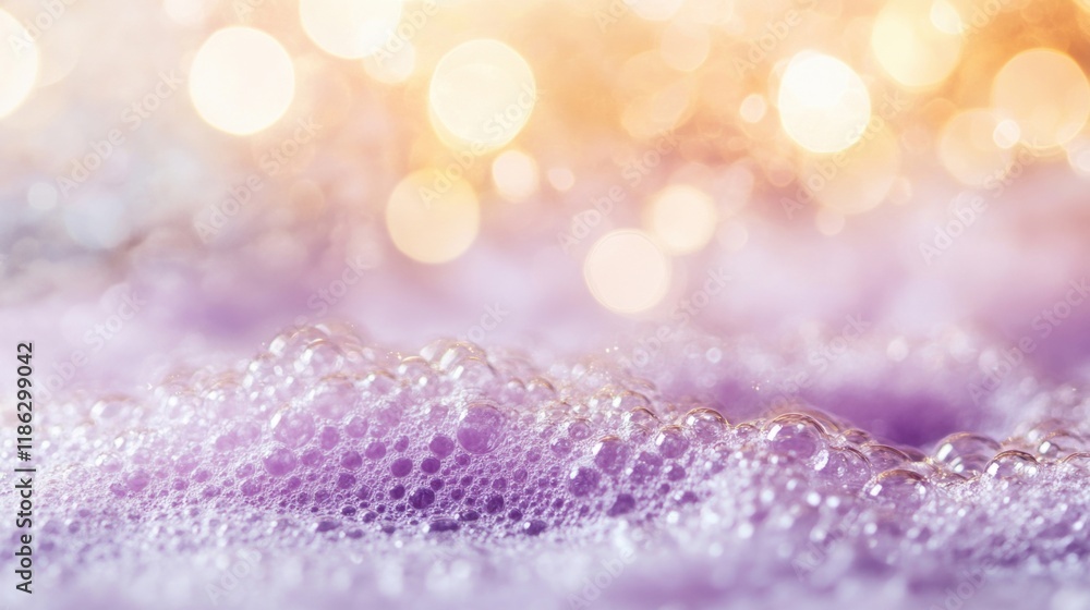 Canvas Prints delicate purple bubbles and foam create a serene atmosphere, enhanced by soft bokeh effects that evo